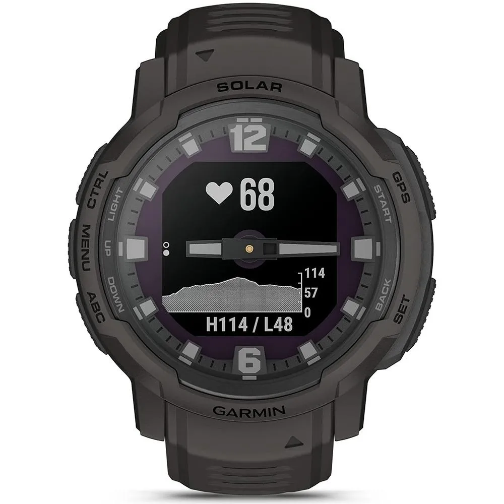 Garmin Instinct Crossover Solar Rugged Hybrid Smartwatch Graphite 2 Yr Warranty