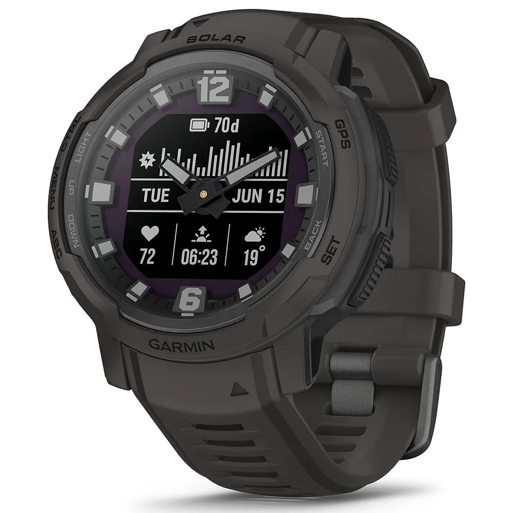 Garmin Instinct Crossover Solar Rugged Hybrid Smartwatch Graphite 2 Yr Warranty