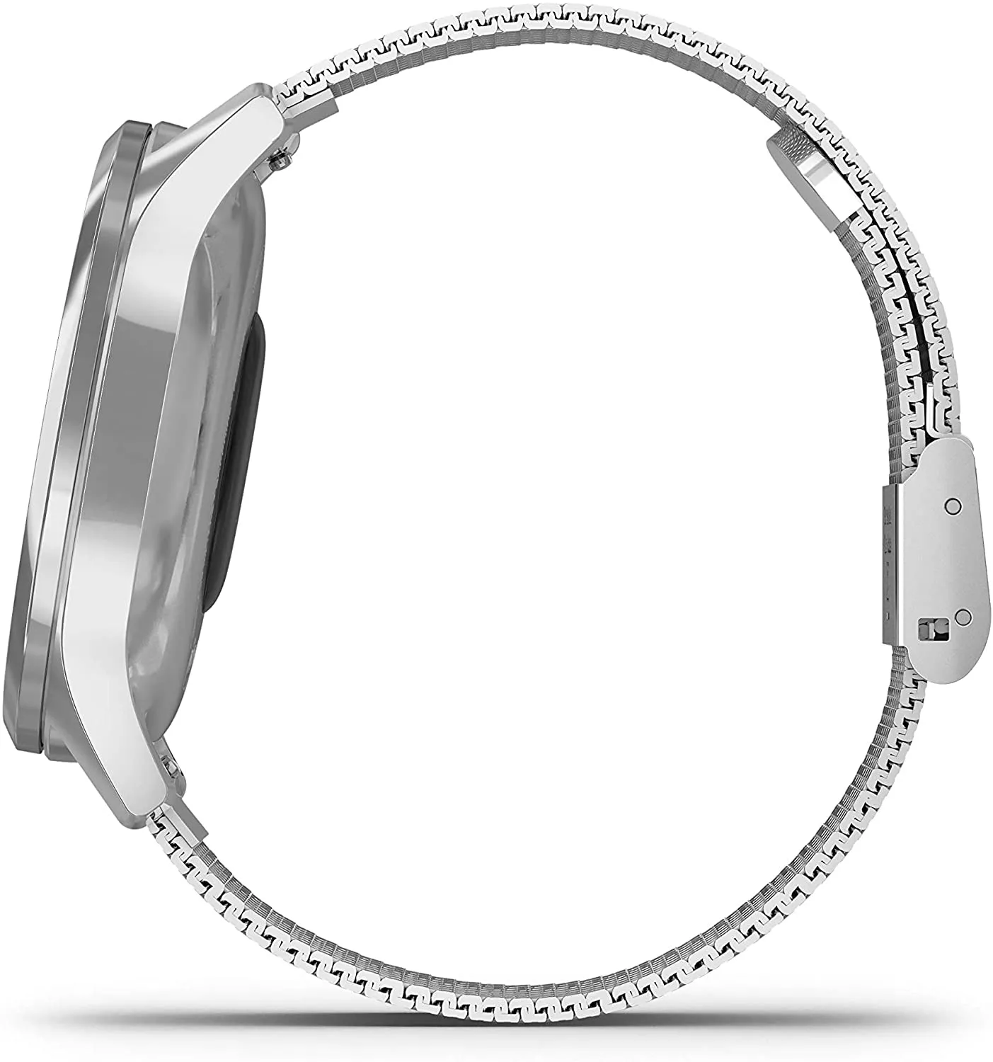 Garmin Vivomove 3 Luxe, Hybrid Smartwatch with Included Wearable4U Ultimate Black Earbuds with Charging PowerBank Case Bundle (Silver/Black, Milanese)