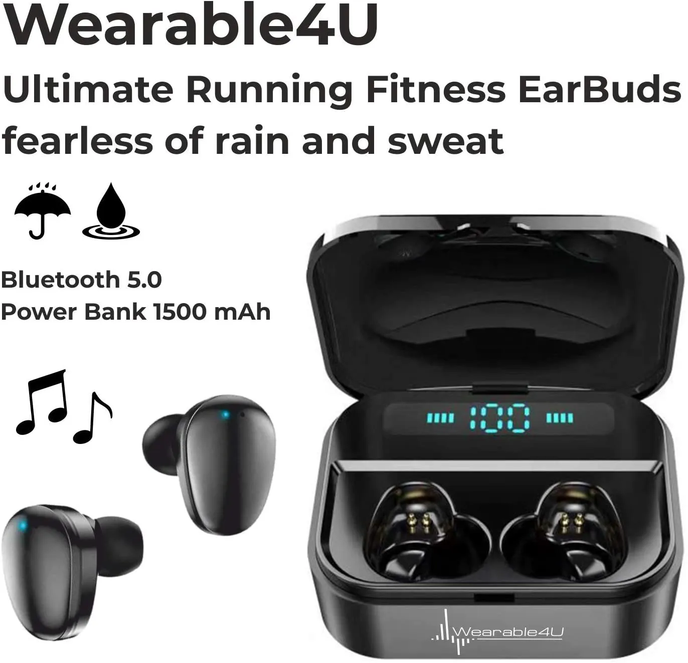 Garmin Vivomove 3 Luxe, Hybrid Smartwatch with Included Wearable4U Ultimate Black Earbuds with Charging PowerBank Case Bundle (Silver/Black, Milanese)