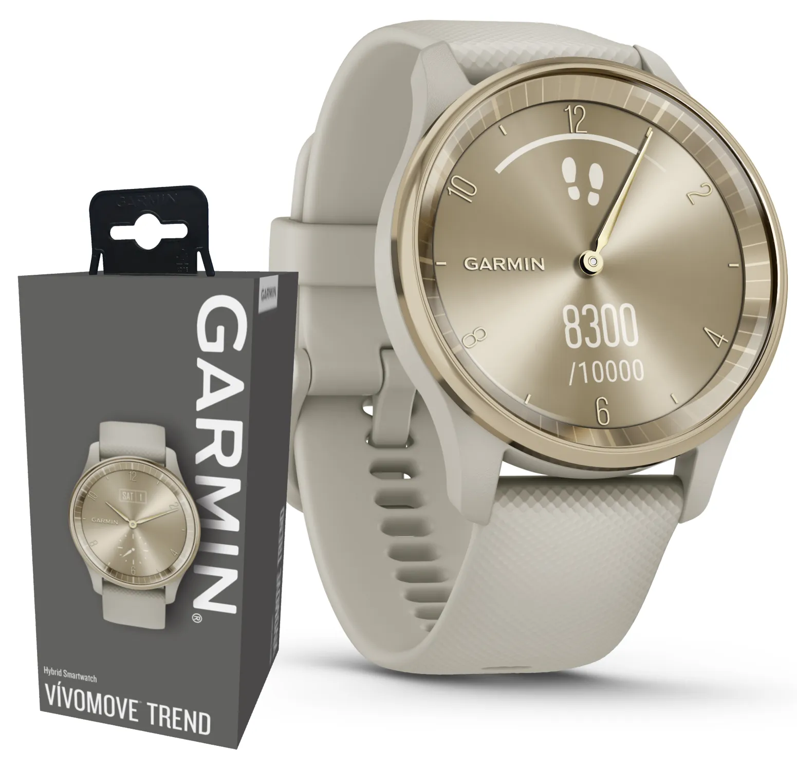 Garmin vivomove Trend 40 mm Hybrid Smartwatch, Hybrid Watch - 2023 Unisex Stylish Analog Fitness Watch with Touchscreen