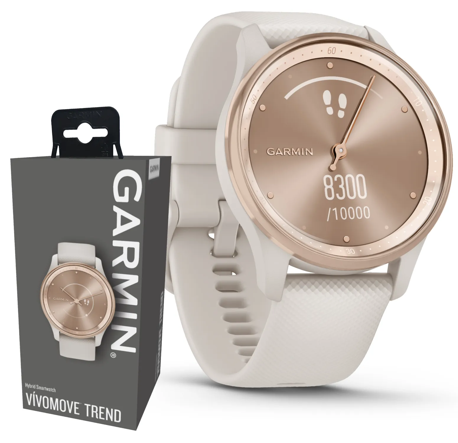 Garmin vivomove Trend 40 mm Hybrid Smartwatch, Hybrid Watch - 2023 Unisex Stylish Analog Fitness Watch with Touchscreen