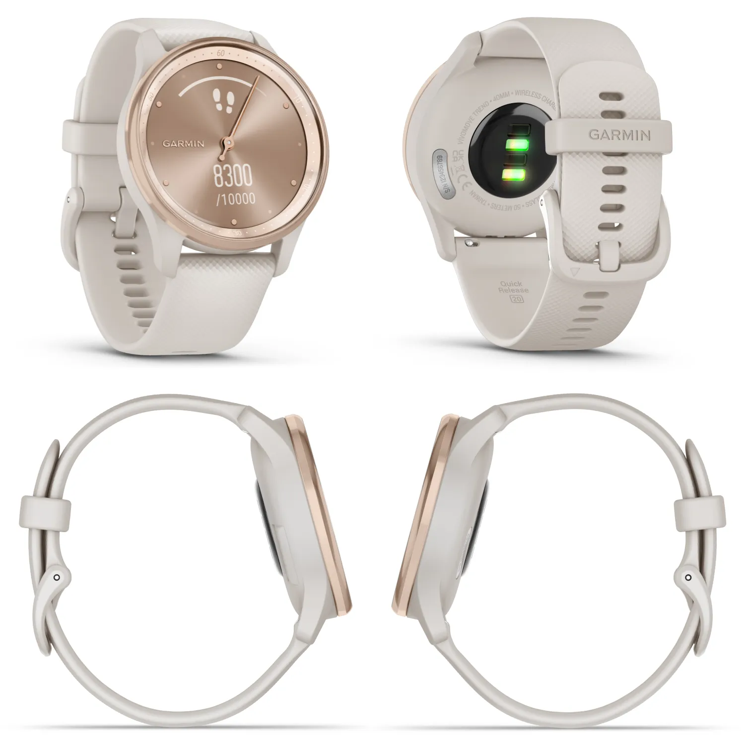 Garmin vivomove Trend 40 mm Hybrid Smartwatch, Hybrid Watch - 2023 Unisex Stylish Analog Fitness Watch with Touchscreen