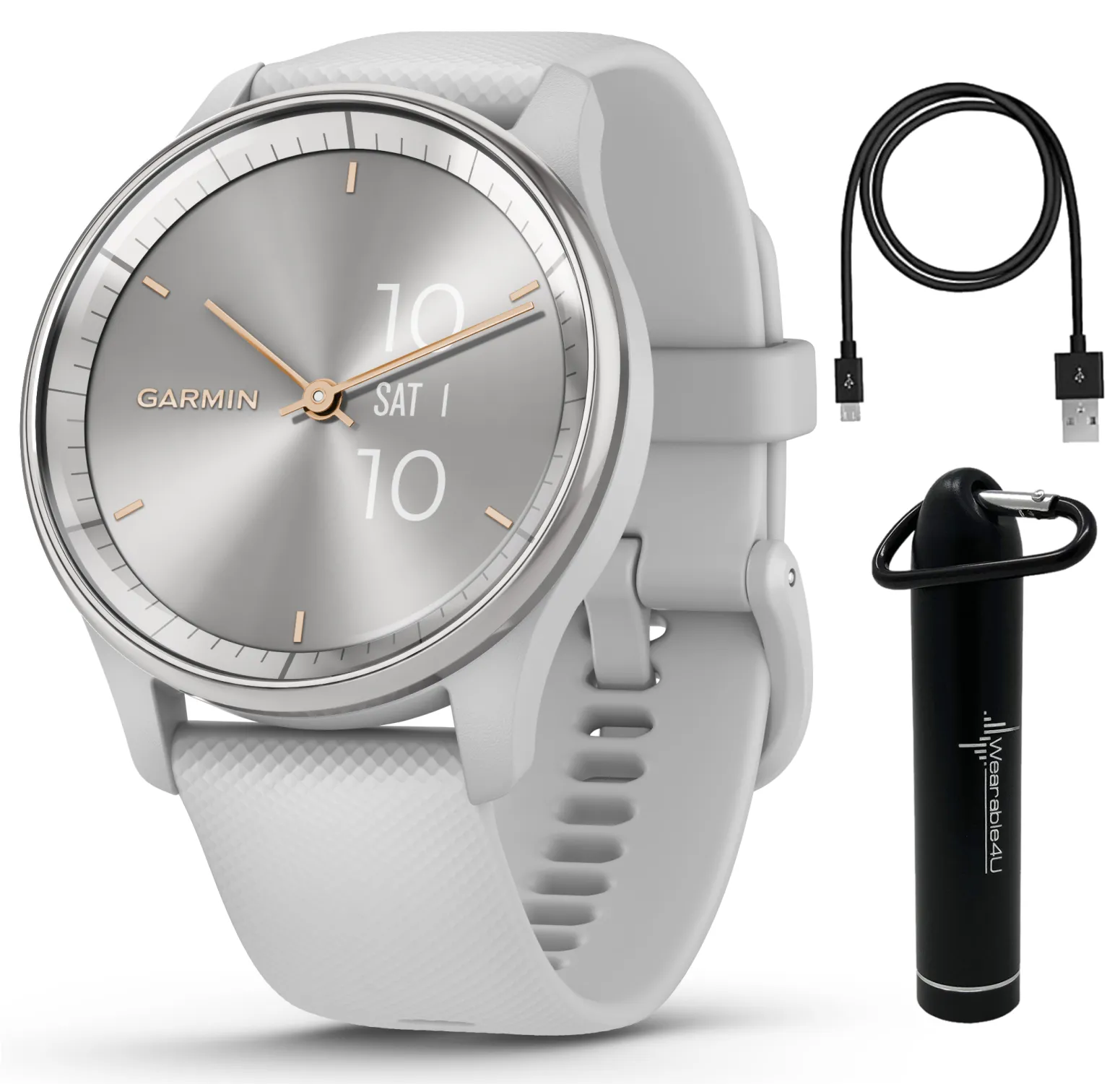 Garmin vivomove Trend 40 mm Hybrid Smartwatch, Hybrid Watch - 2023 Unisex Stylish Analog Fitness Watch with Touchscreen