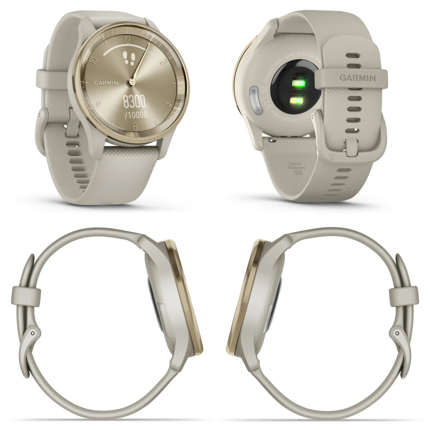 Garmin vivomove Trend 40 mm Hybrid Smartwatch, Hybrid Watch - 2023 Unisex Stylish Analog Fitness Watch with Touchscreen