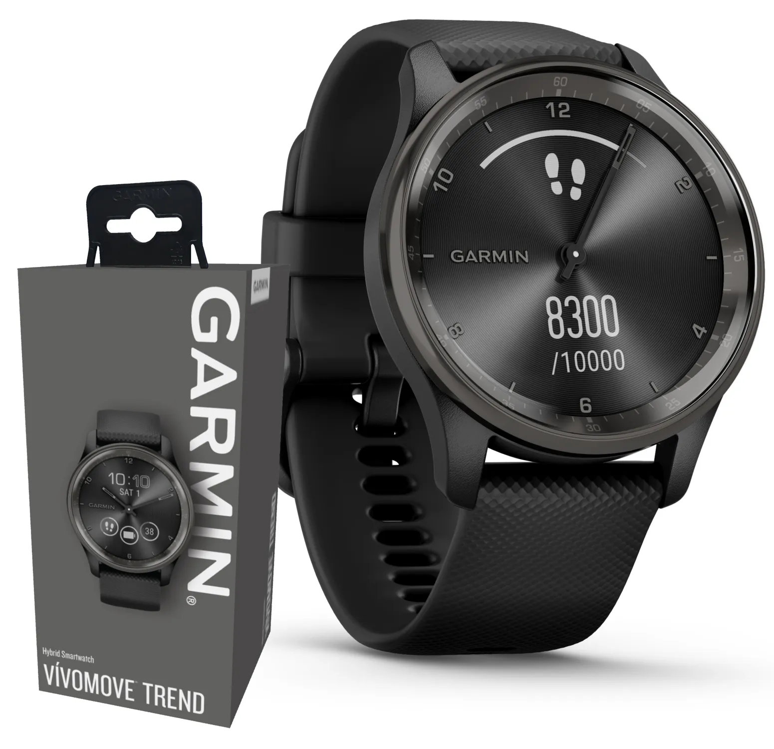 Garmin vivomove Trend 40 mm Hybrid Smartwatch, Hybrid Watch - 2023 Unisex Stylish Analog Fitness Watch with Touchscreen