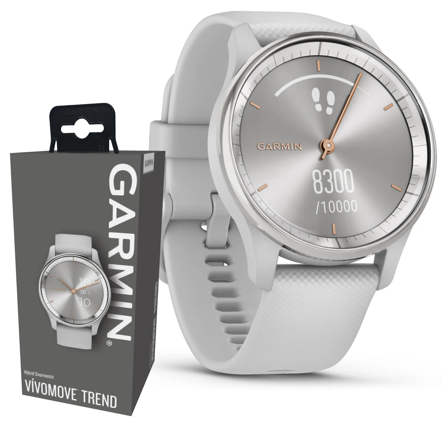 Garmin vivomove Trend 40 mm Hybrid Smartwatch, Hybrid Watch - 2023 Unisex Stylish Analog Fitness Watch with Touchscreen