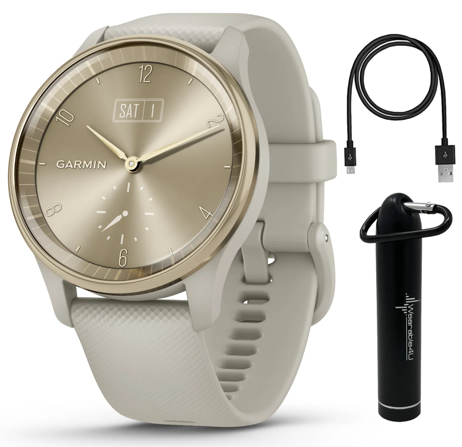 Garmin vivomove Trend 40 mm Hybrid Smartwatch, Hybrid Watch - 2023 Unisex Stylish Analog Fitness Watch with Touchscreen