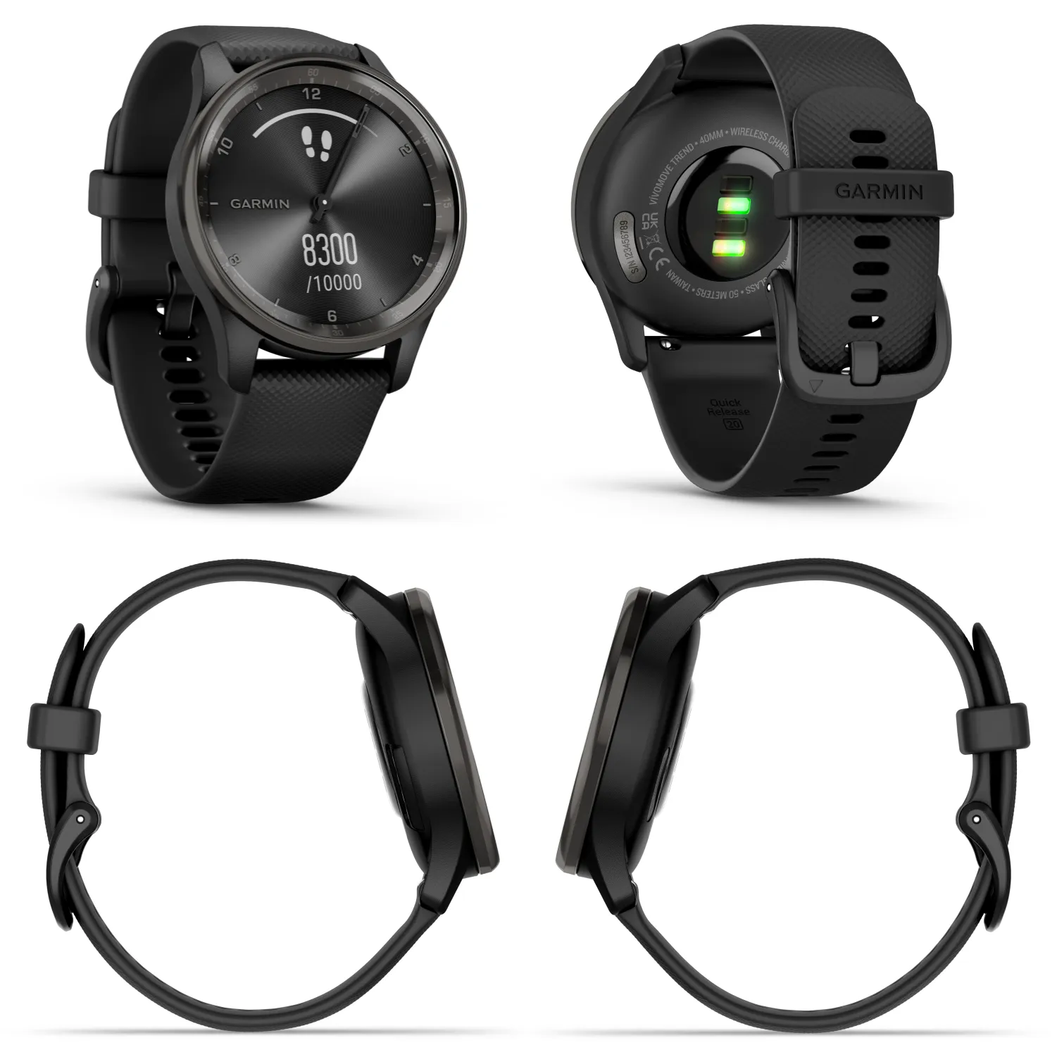 Garmin vivomove Trend 40 mm Hybrid Smartwatch, Hybrid Watch - 2023 Unisex Stylish Analog Fitness Watch with Touchscreen