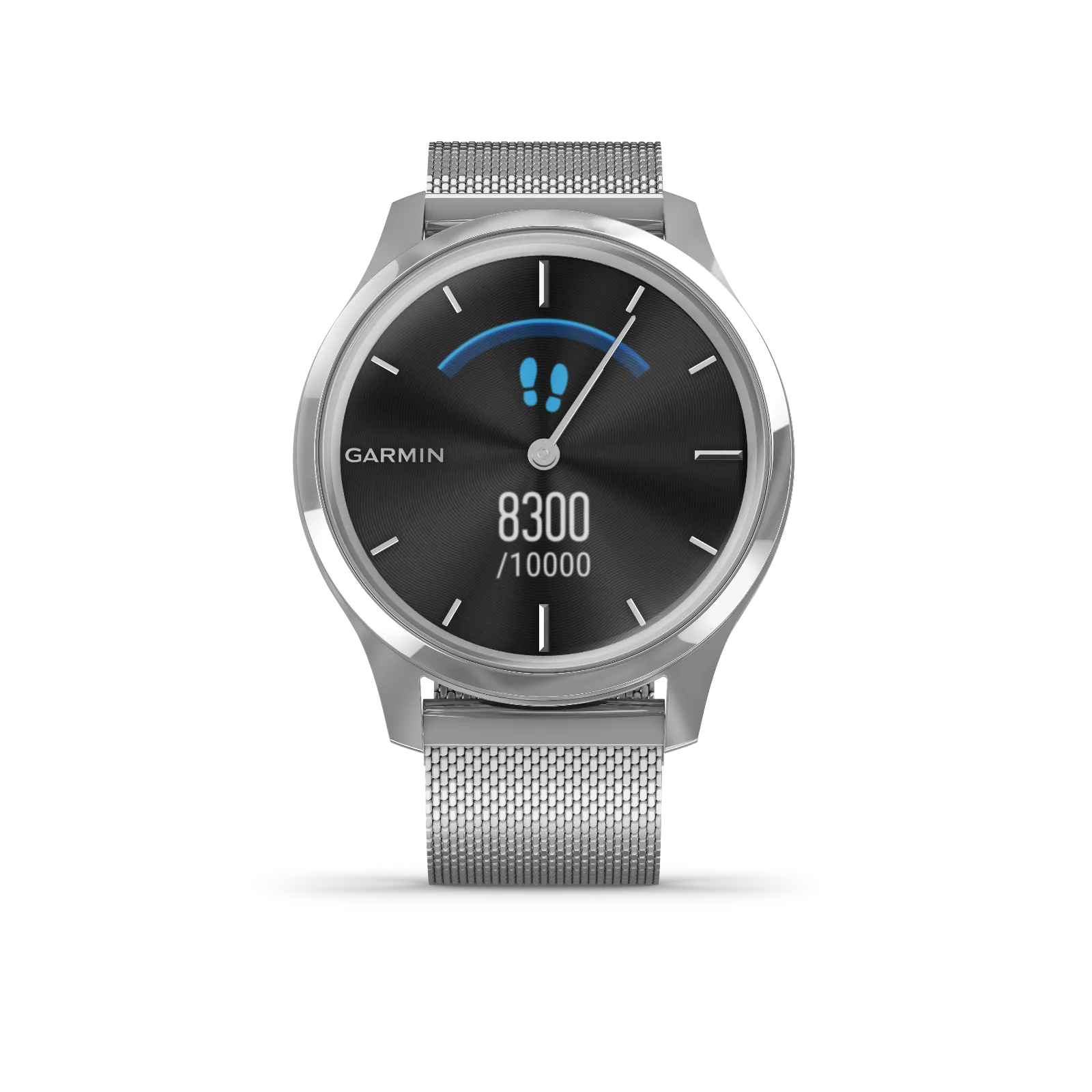 Garmin vívomove® Luxe Silver Stainless Steel Case & Silver Milanese Band 010-02241-03