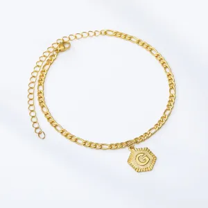 Gleaming Gold Initial Anklet