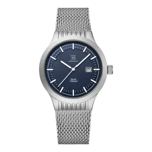 Glock Men's Titanium & Stainless Steel Solar Watch Silver & Blue GW-6-2-22