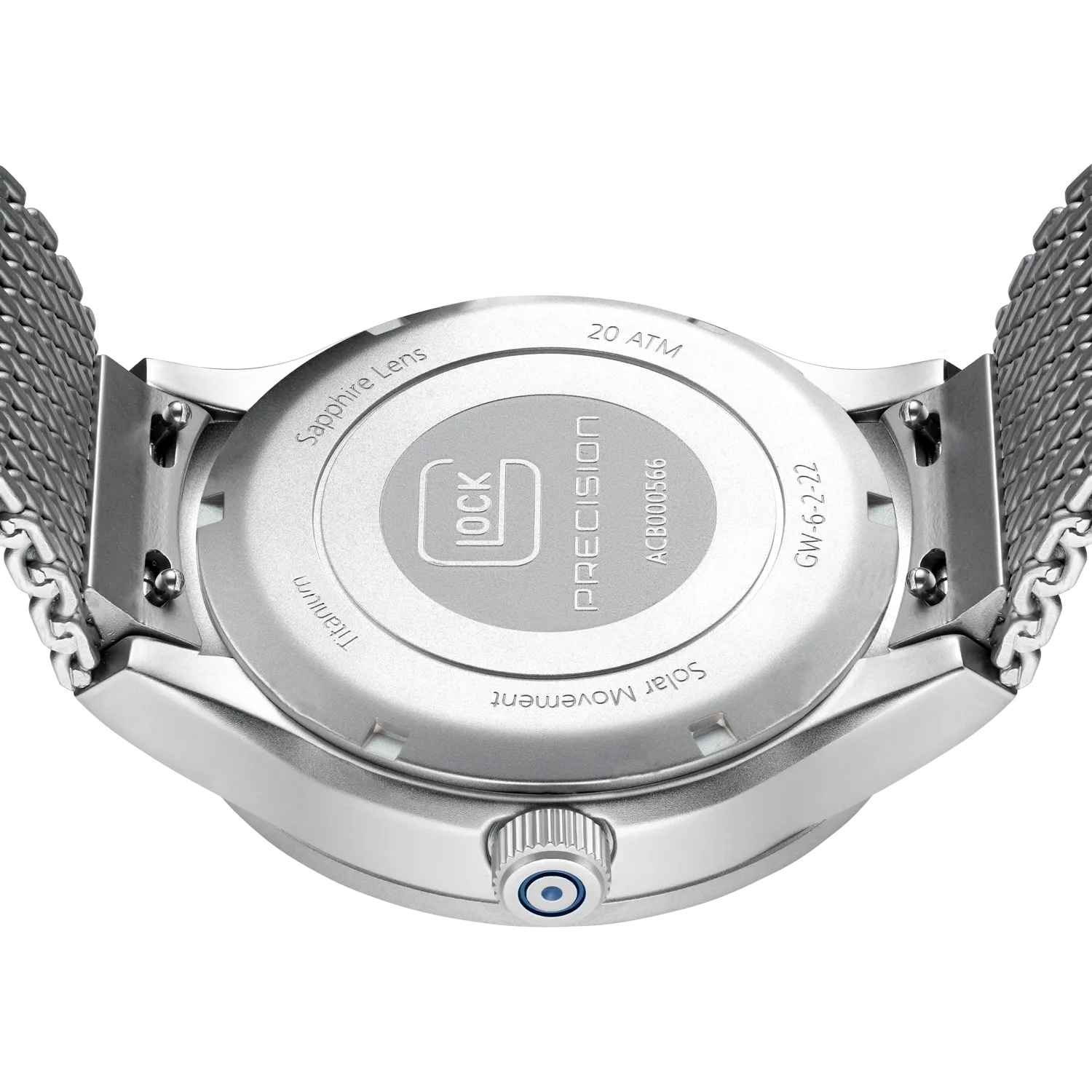 Glock Men's Titanium & Stainless Steel Solar Watch Silver & Blue GW-6-2-22
