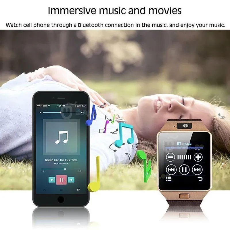 Gold Bluetooth Smart Watch GSM SIM for iPhone Samsung lg Android Phone Mate - UNISEX