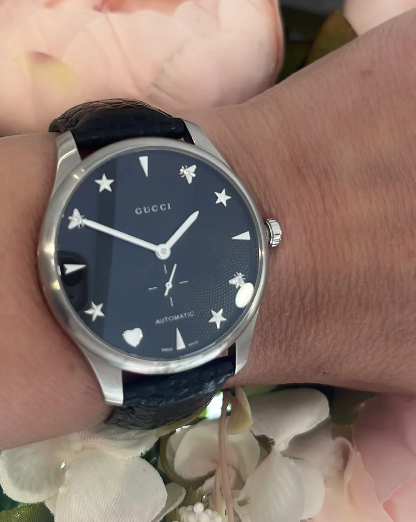 Gucci G-Timeless Stainless Steel Black Automatic 40mm Watch