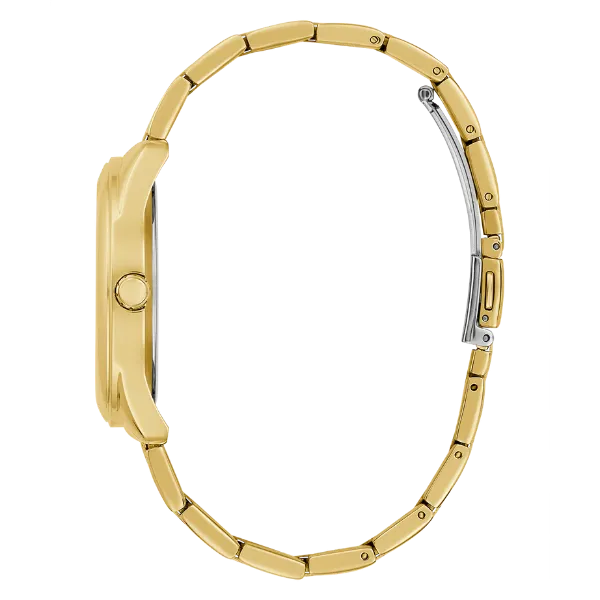 Guess Cubed Gold Stainless Steel Gold Dial Quartz Watch for Ladies - GW0606L2