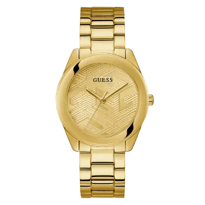 Guess Cubed Gold Stainless Steel Gold Dial Quartz Watch for Ladies - GW0606L2