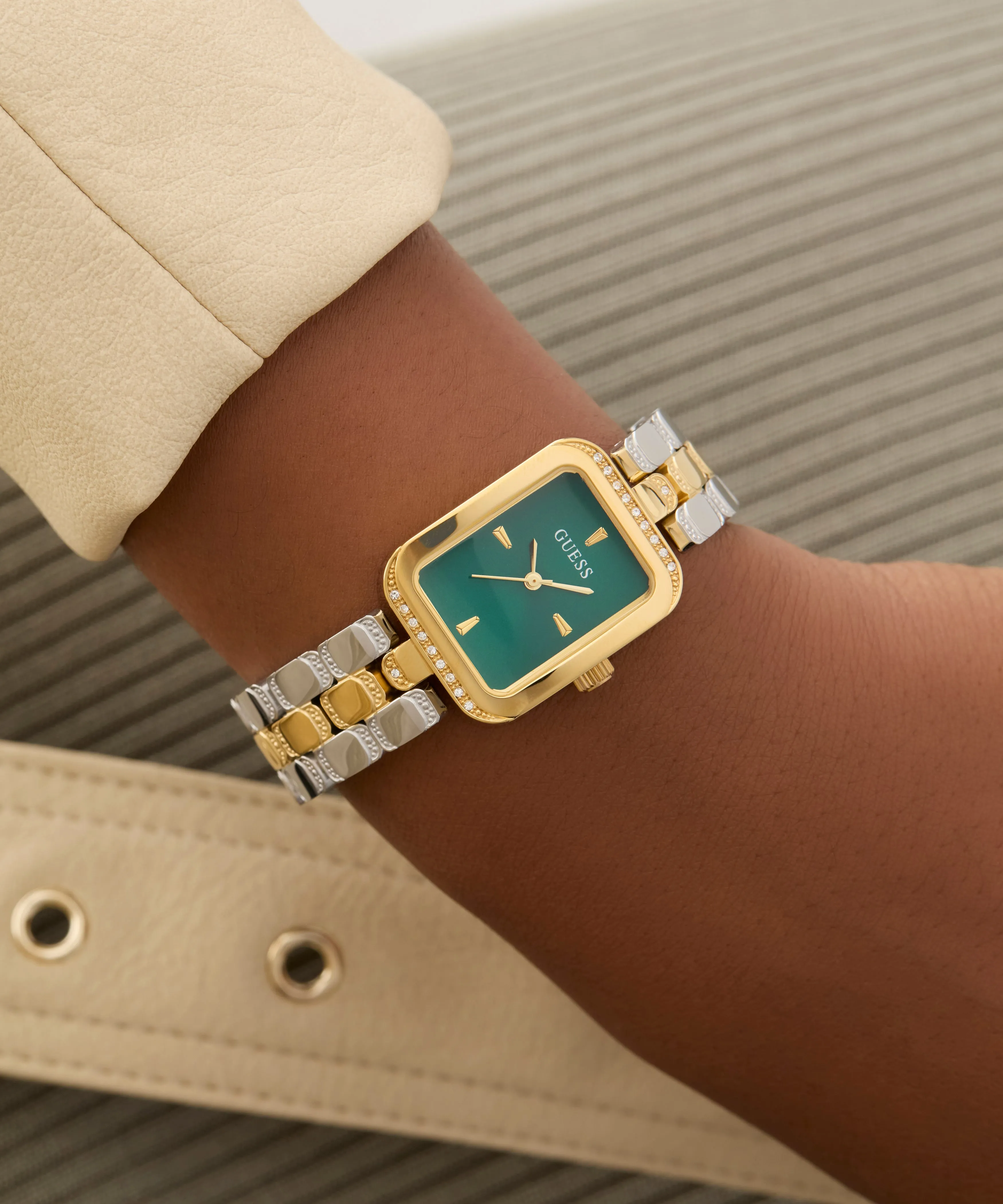 GUESS Ladies 2-Tone Gold Tone Analog Watch