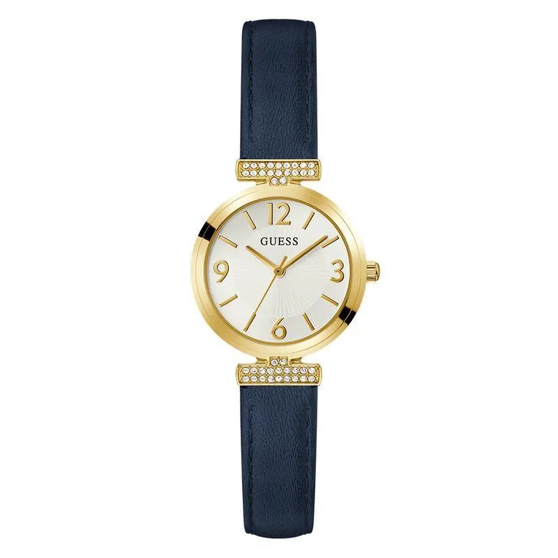 Guess Ladies Blue Gold Tone Analog Watch