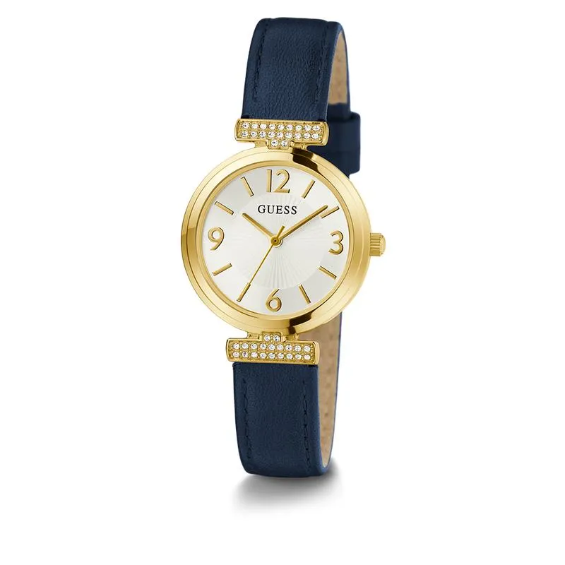 Guess Ladies Blue Gold Tone Analog Watch