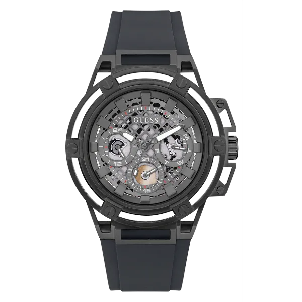 Guess Matrix Grey Silicone Strap Grey Dial Quartz Watch for Gents - GW0423G3