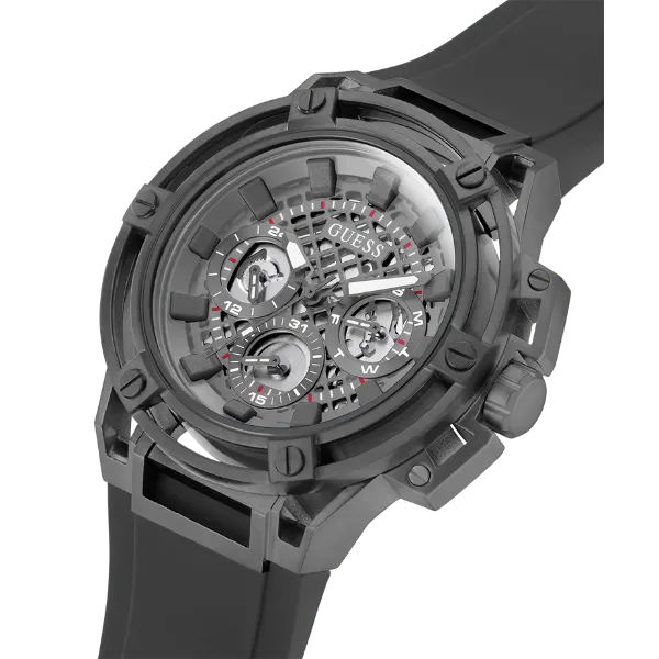 Guess Matrix Grey Silicone Strap Grey Dial Quartz Watch for Gents - GW0423G3