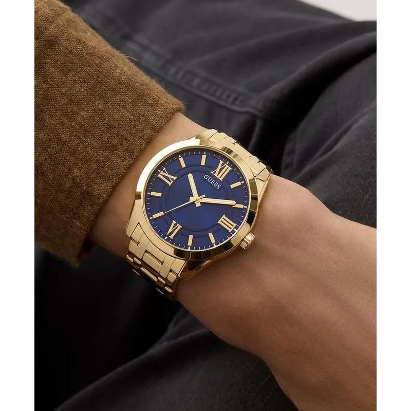 Guess Mens Gold Tone Analog Watch
