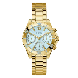 Guess Phoebe Gold Stainless Steel Blue Dial Chronograph Quartz Watch for Ladies - GW0696L2
