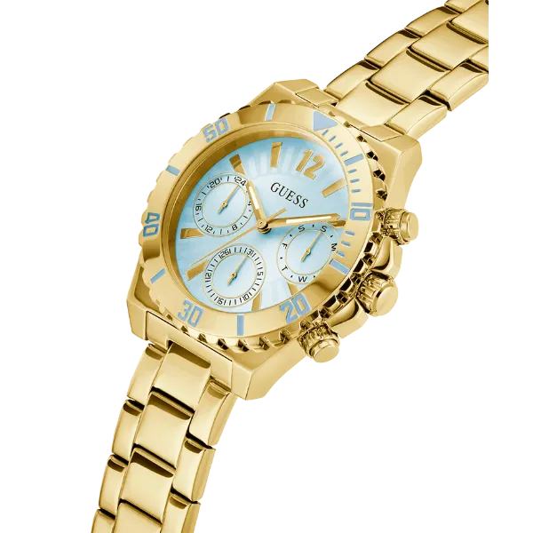 Guess Phoebe Gold Stainless Steel Blue Dial Chronograph Quartz Watch for Ladies - GW0696L2