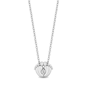 Hallmark Fine Jewelry Footsie Pendant in Sterling Silver with Diamond
