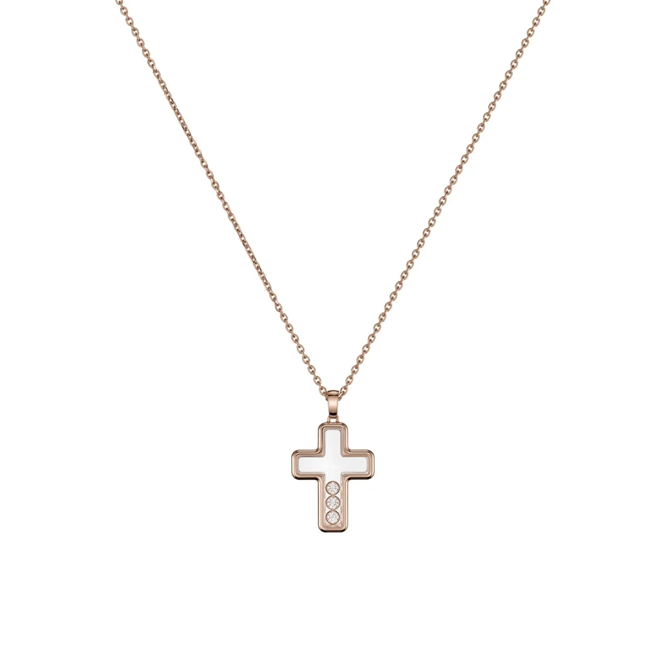 Happy Diamonds Ethical Rose Gold Diamonds Cross Pendant Necklace
