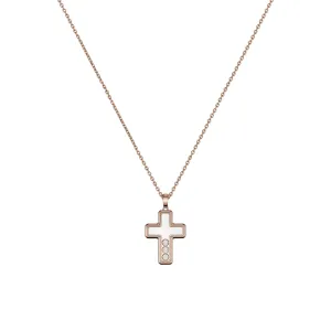 Happy Diamonds Ethical Rose Gold Diamonds Cross Pendant Necklace