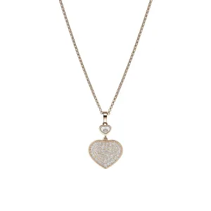 Happy Hearts Ethical Rose Gold Pavé Diamonds Pendant Necklace