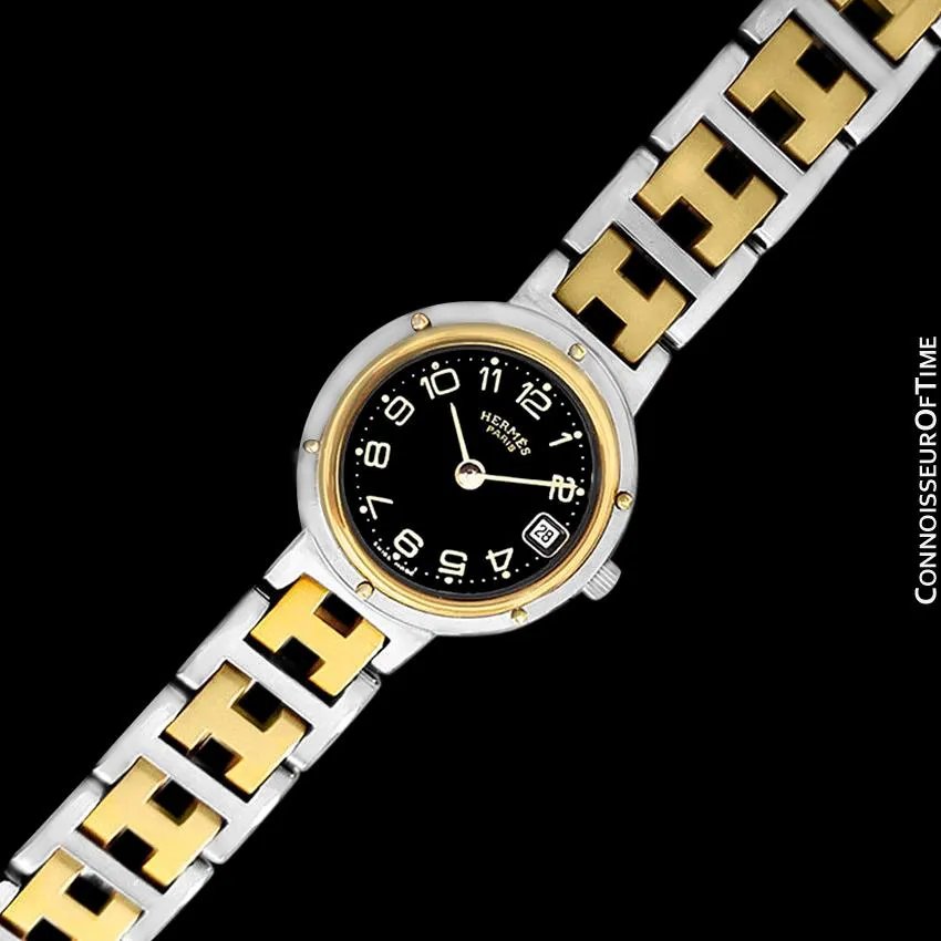 Hermes Ladies Clipper 2-Tone Quartz Watch - Stainless Steel and 18K Gold Plated