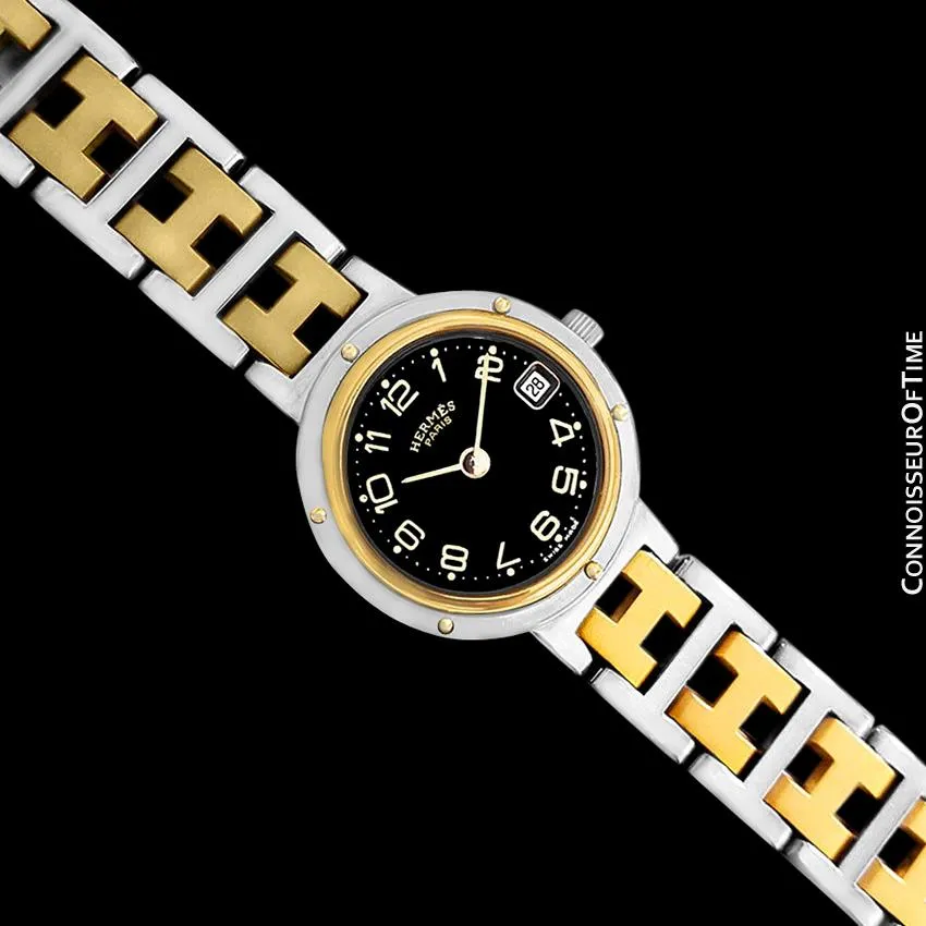 Hermes Ladies Clipper 2-Tone Quartz Watch - Stainless Steel and 18K Gold Plated