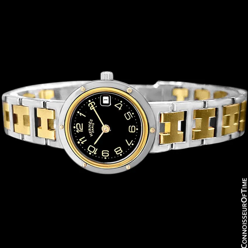 Hermes Ladies Clipper 2-Tone Quartz Watch - Stainless Steel and 18K Gold Plated