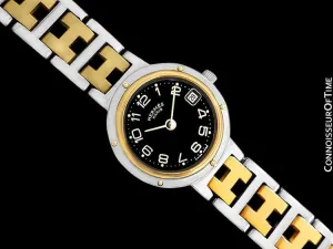 Hermes Ladies Clipper 2-Tone Quartz Watch - Stainless Steel and 18K Gold Plated