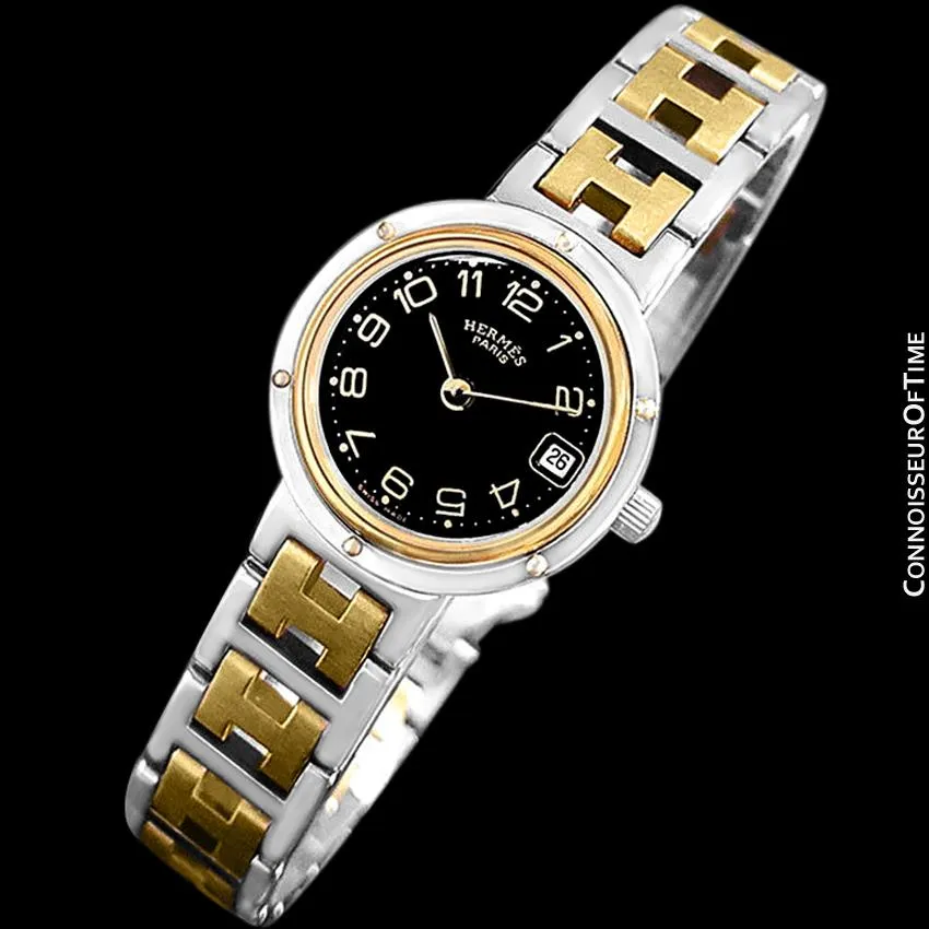 Hermes Ladies Clipper 2-Tone Quartz Watch - Stainless Steel and 18K Gold Plated