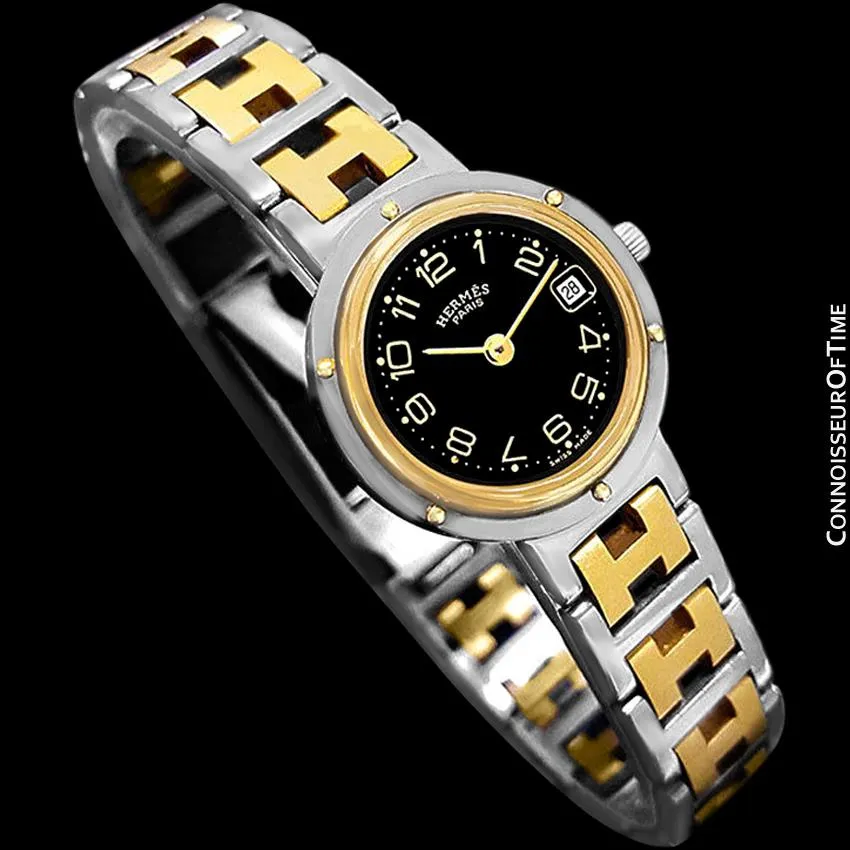 Hermes Ladies Clipper 2-Tone Quartz Watch - Stainless Steel and 18K Gold Plated