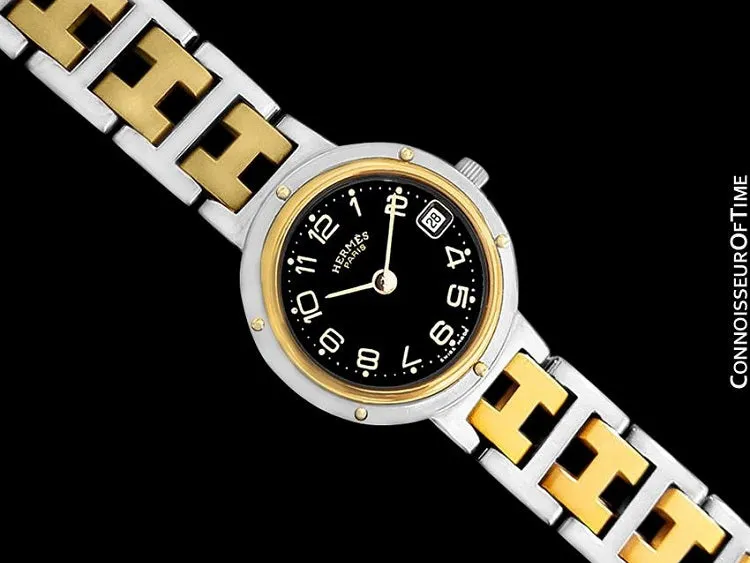 Hermes Ladies Clipper 2-Tone Quartz Watch - Stainless Steel and 18K Gold Plated