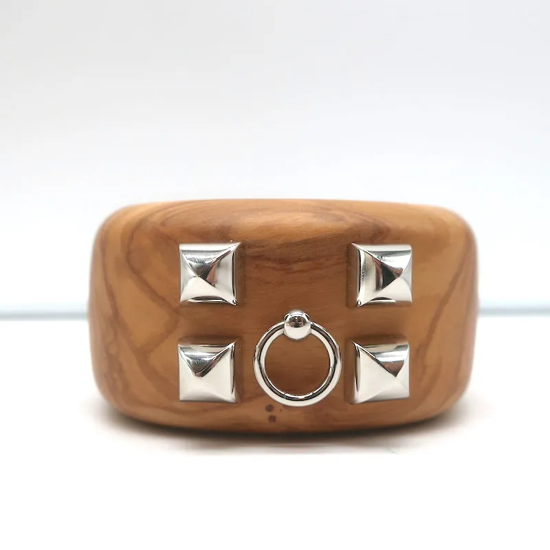 Hermes Medor Wood Wide Cuff Bracelet Size Small