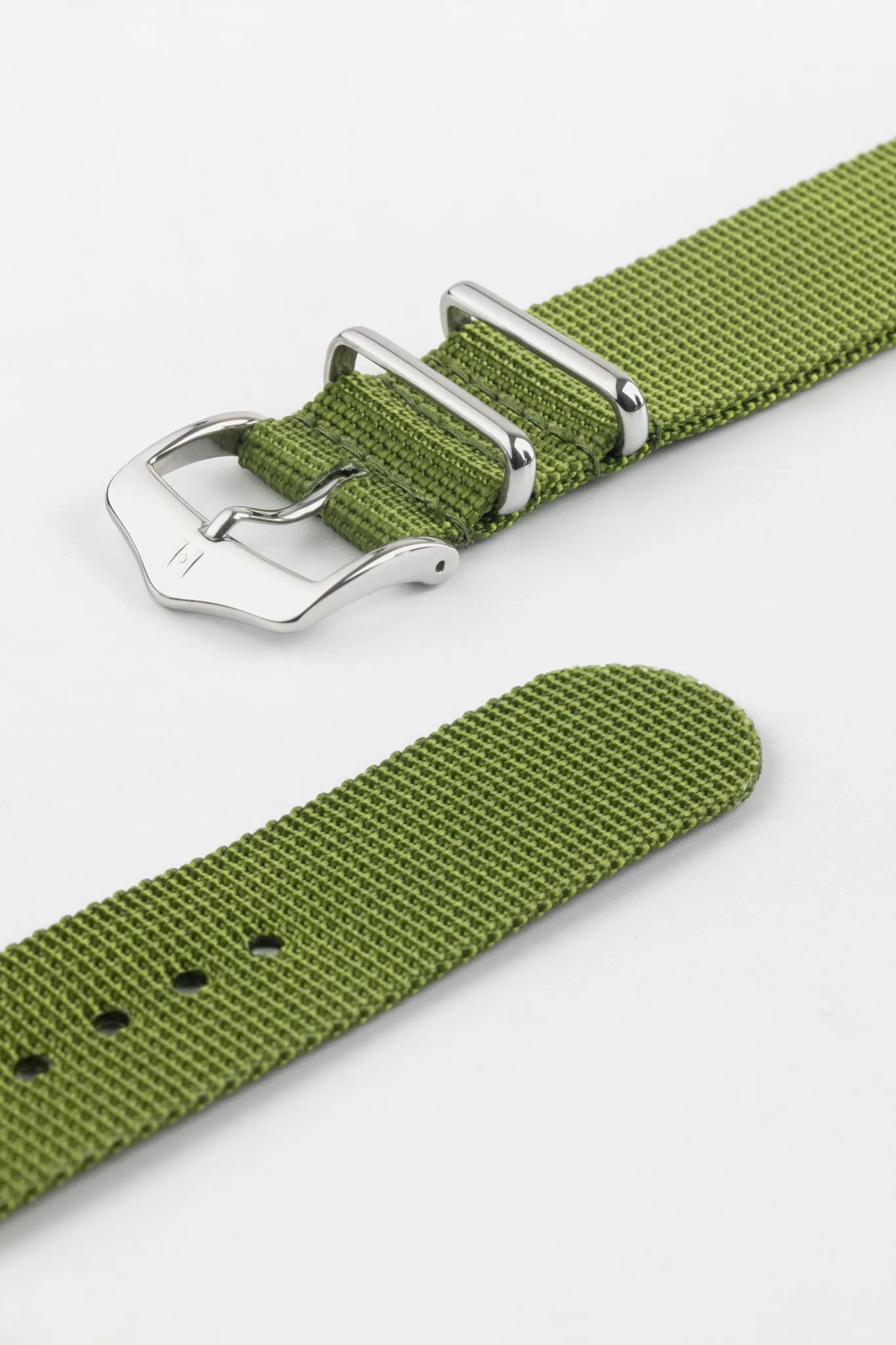 Hirsch RUSH RECYCLED Polyester Watch Strap in GREEN