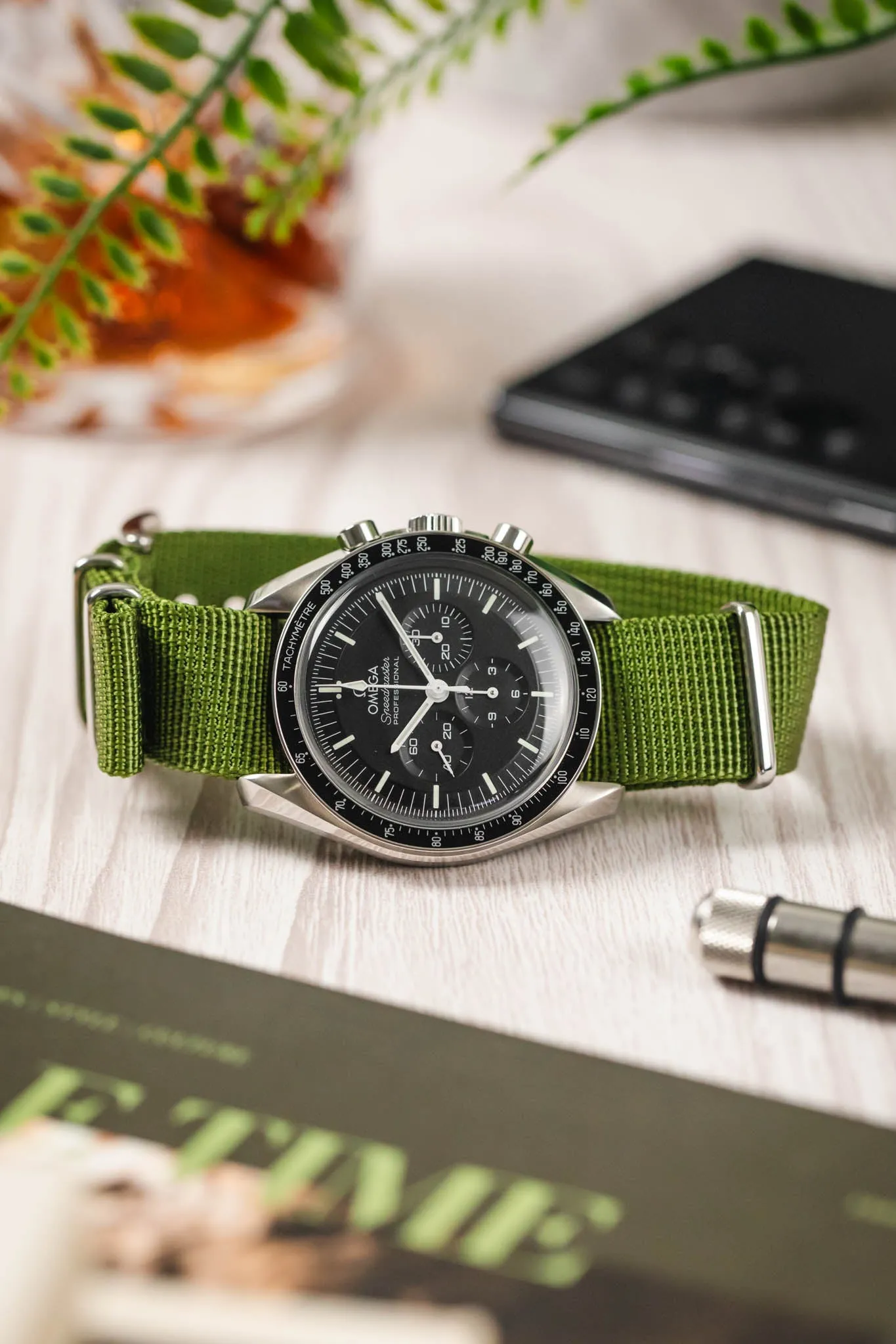 Hirsch RUSH RECYCLED Polyester Watch Strap in GREEN