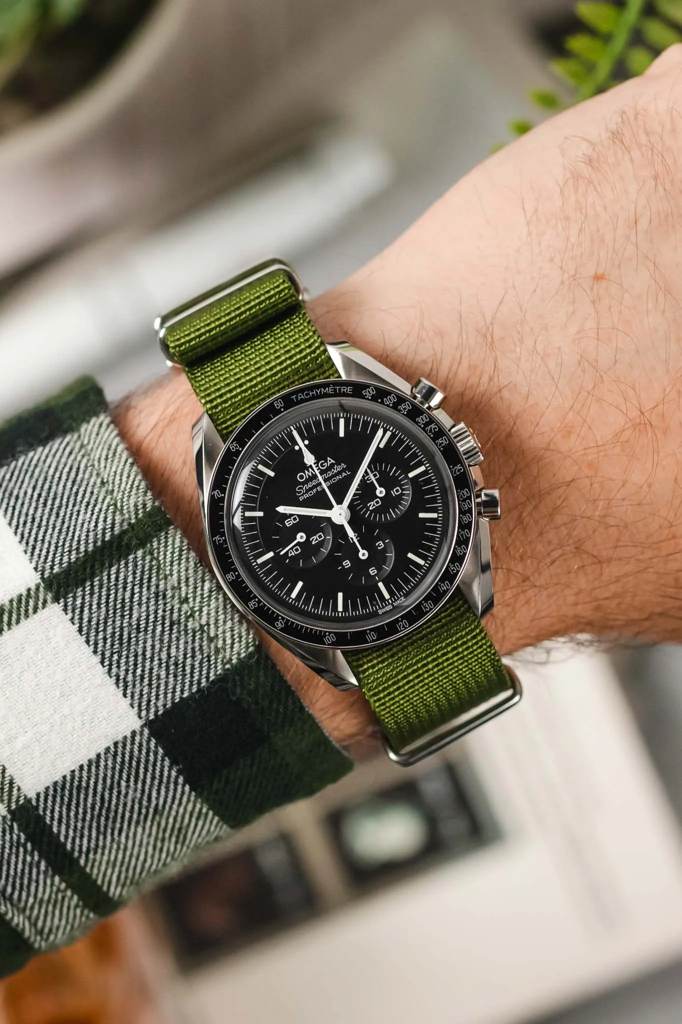 Hirsch RUSH RECYCLED Polyester Watch Strap in GREEN