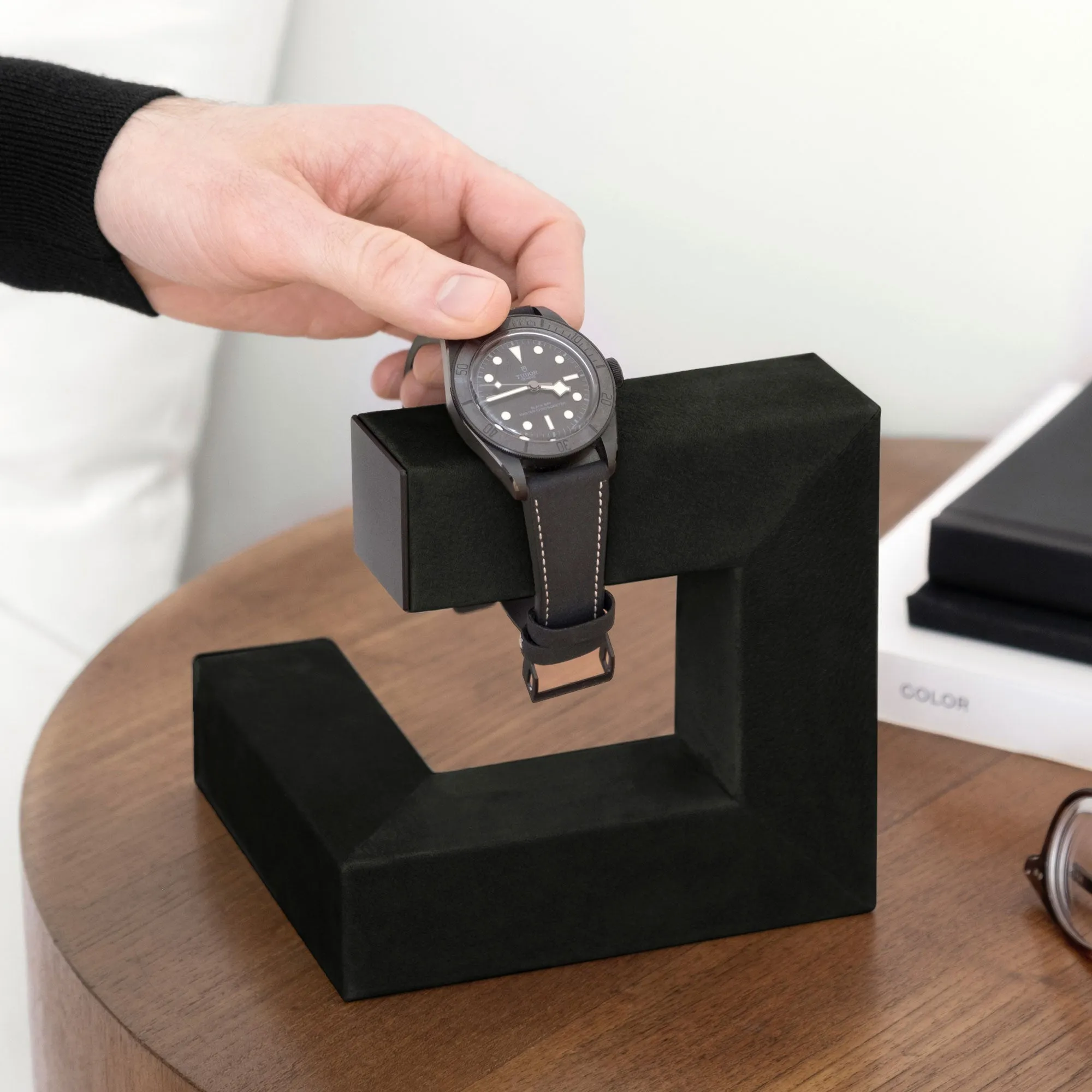 HUDSON DUO WATCH STAND - BLACK / BLACK