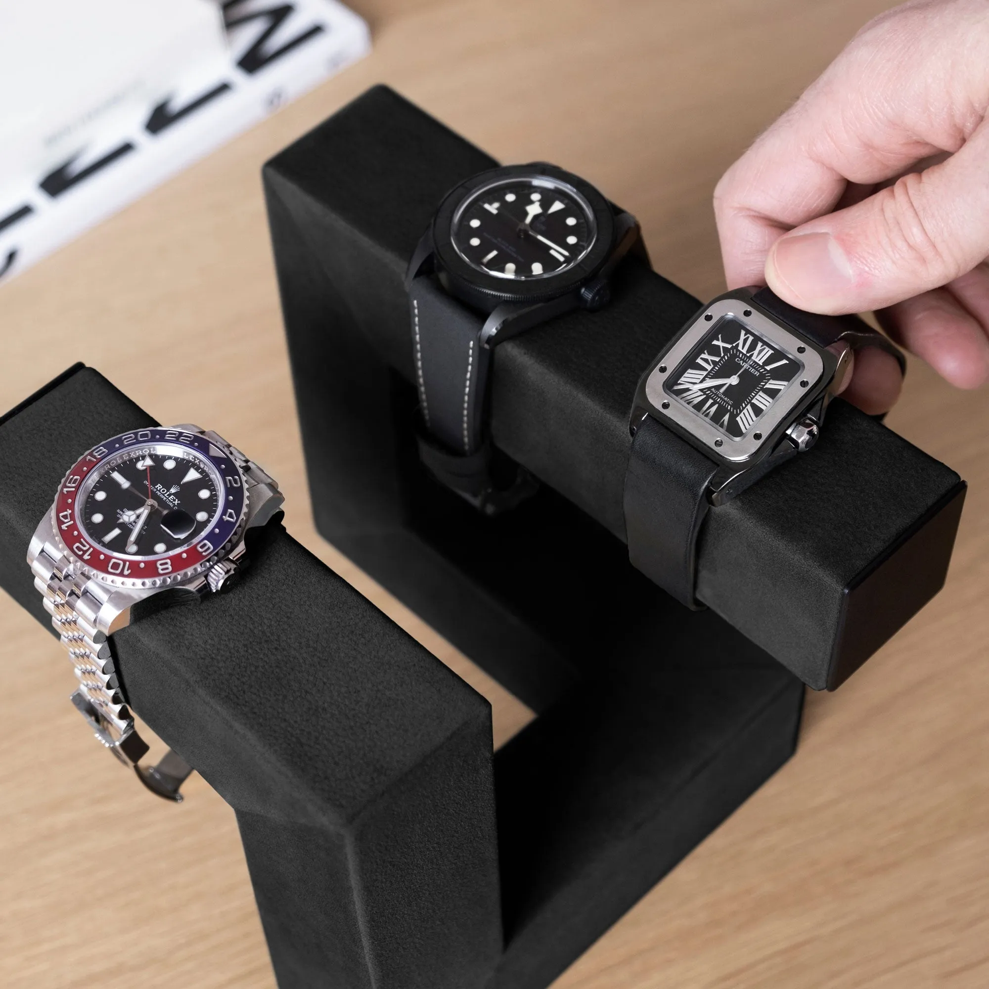 HUDSON DUO WATCH STAND - BLACK / BLACK