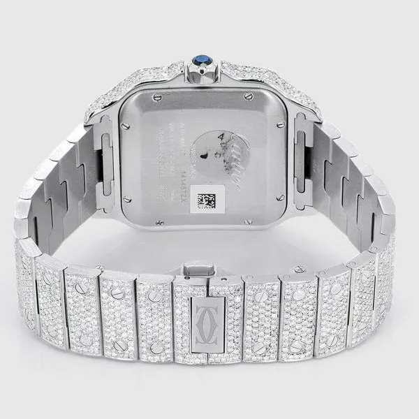 Iced Out Cartier Santos 40mm Diamond Watch 23.1ct.