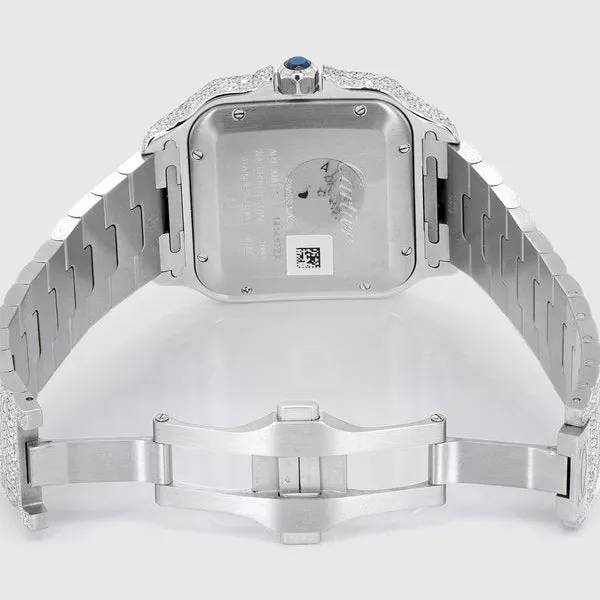 Iced Out Cartier Santos 40mm Diamond Watch 23.1ct.