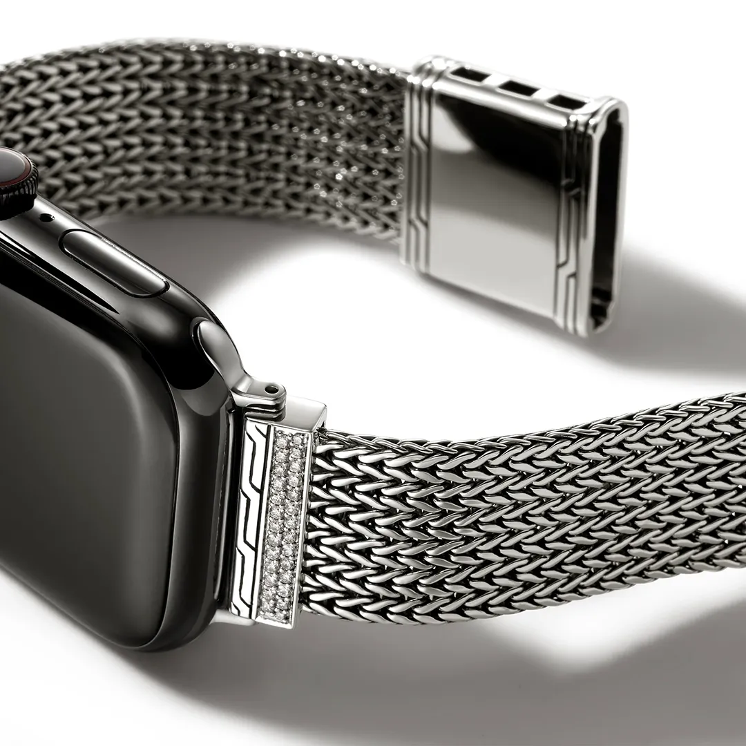 John Hardy Sterling Silver 18mm Diamond Smart Watch Strap