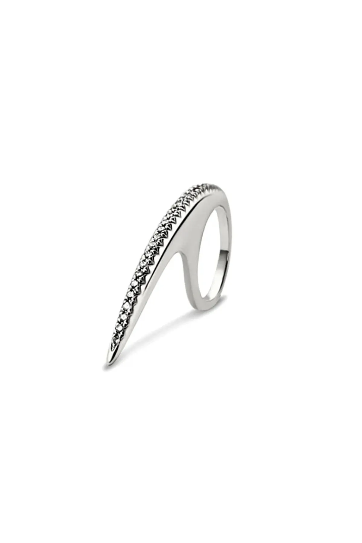 JOVANA DJURIC | LARGE SILVER DIAMOND SLICE RING